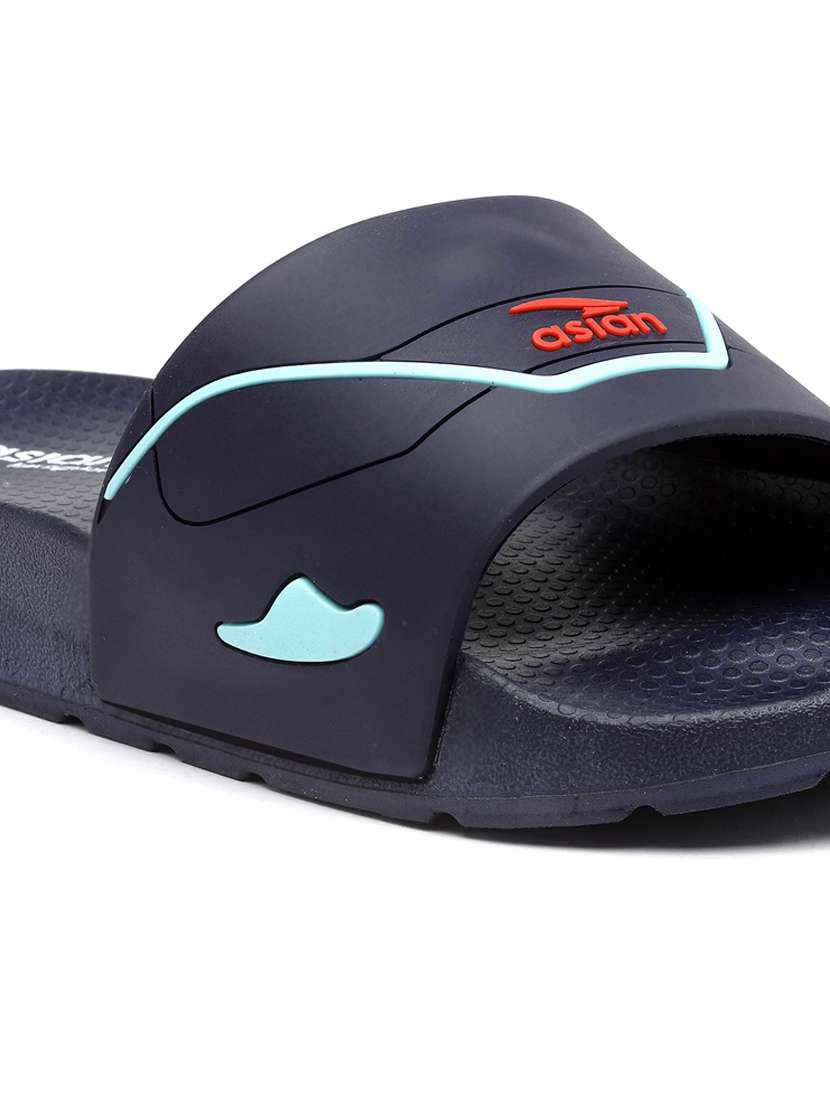 men blue open toe slider - 21518762 -  Standard Image - 5