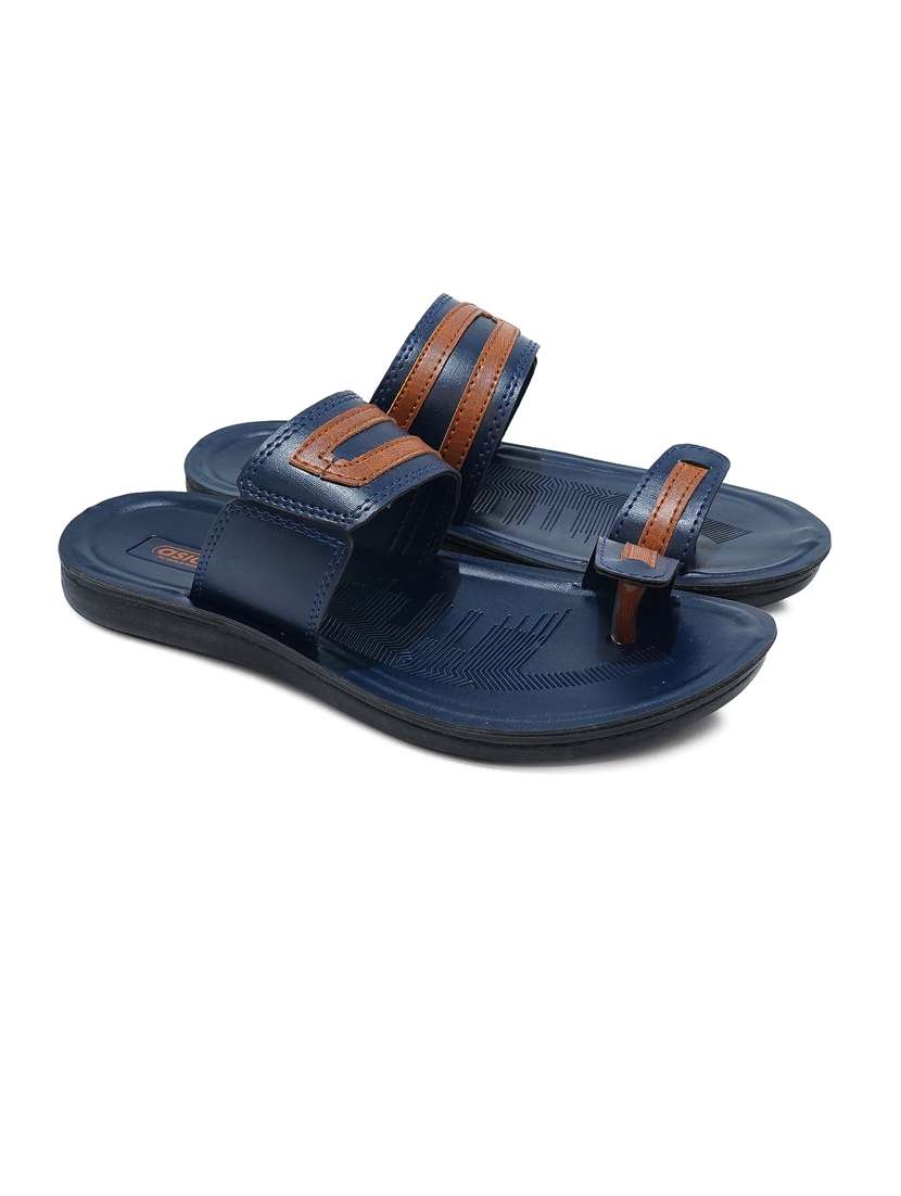 men navy slip on slipper