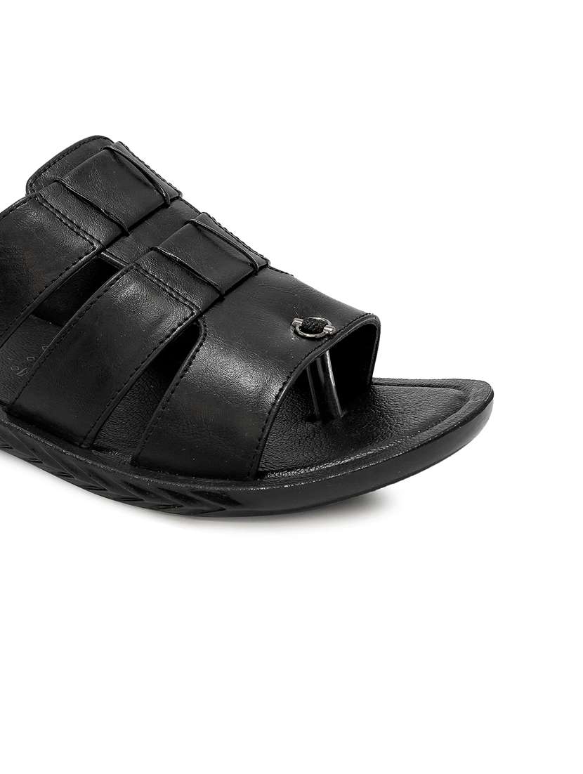 men black slip on slippers - 21518827 -  Standard Image - 5