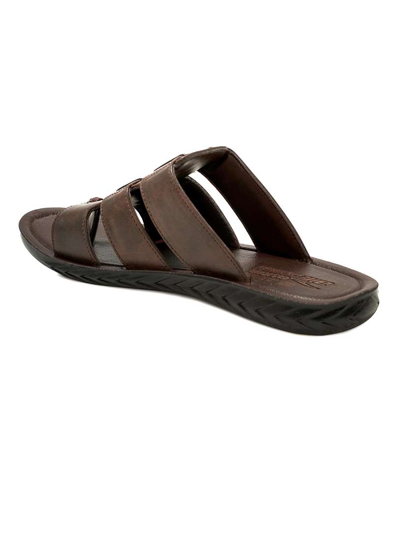 men brown slip on slippers - 21518828 -  Standard Image - 3