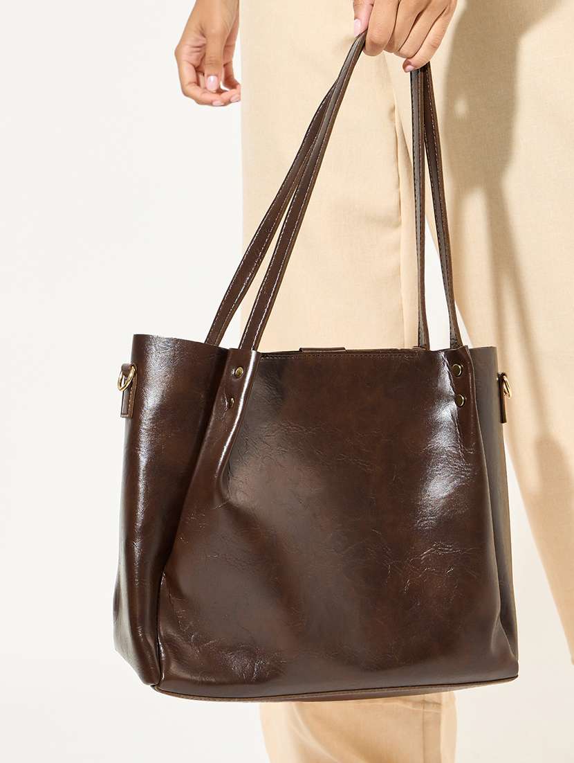 women solid handbag - 21518864 - Standard Image - 5