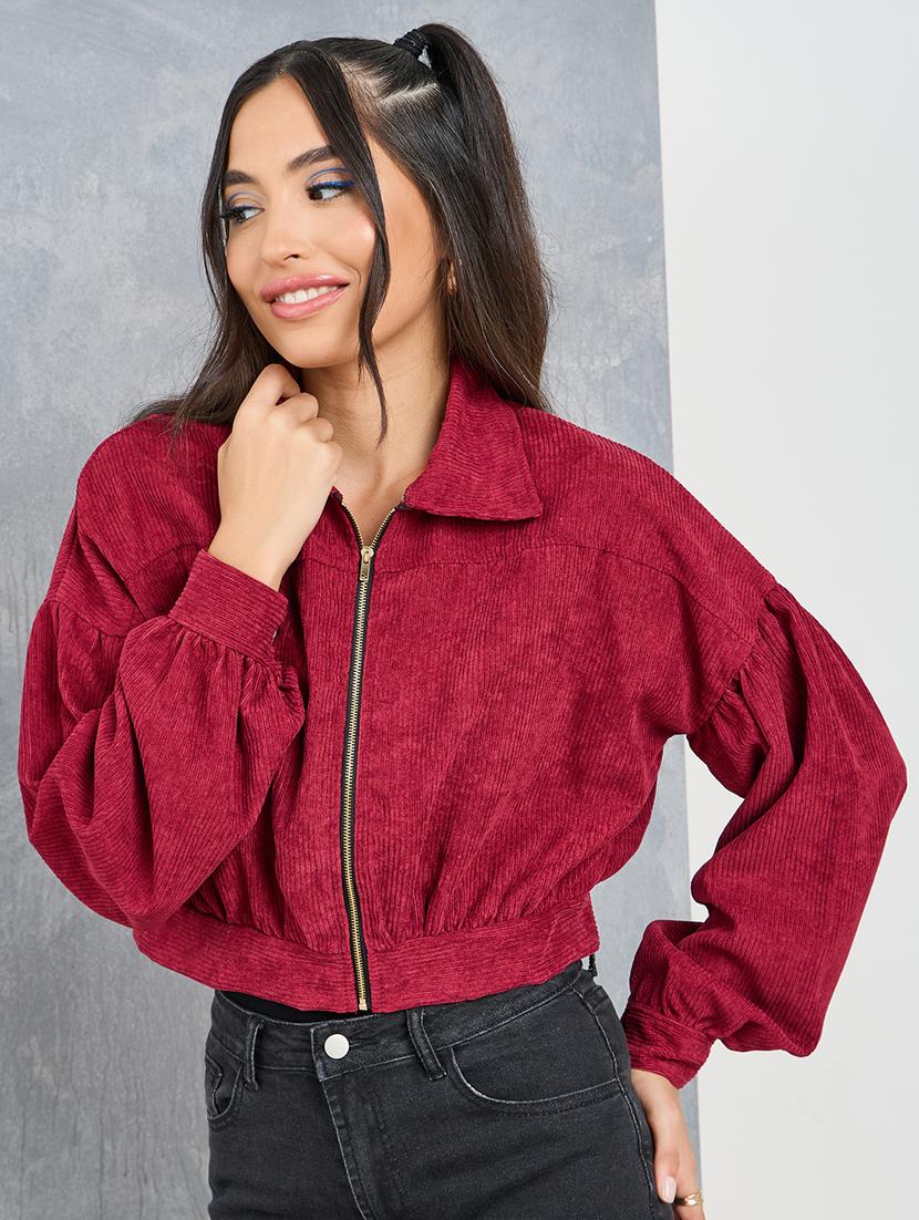 women red solid regular jacket - 21518877 - Zoom Image - 0