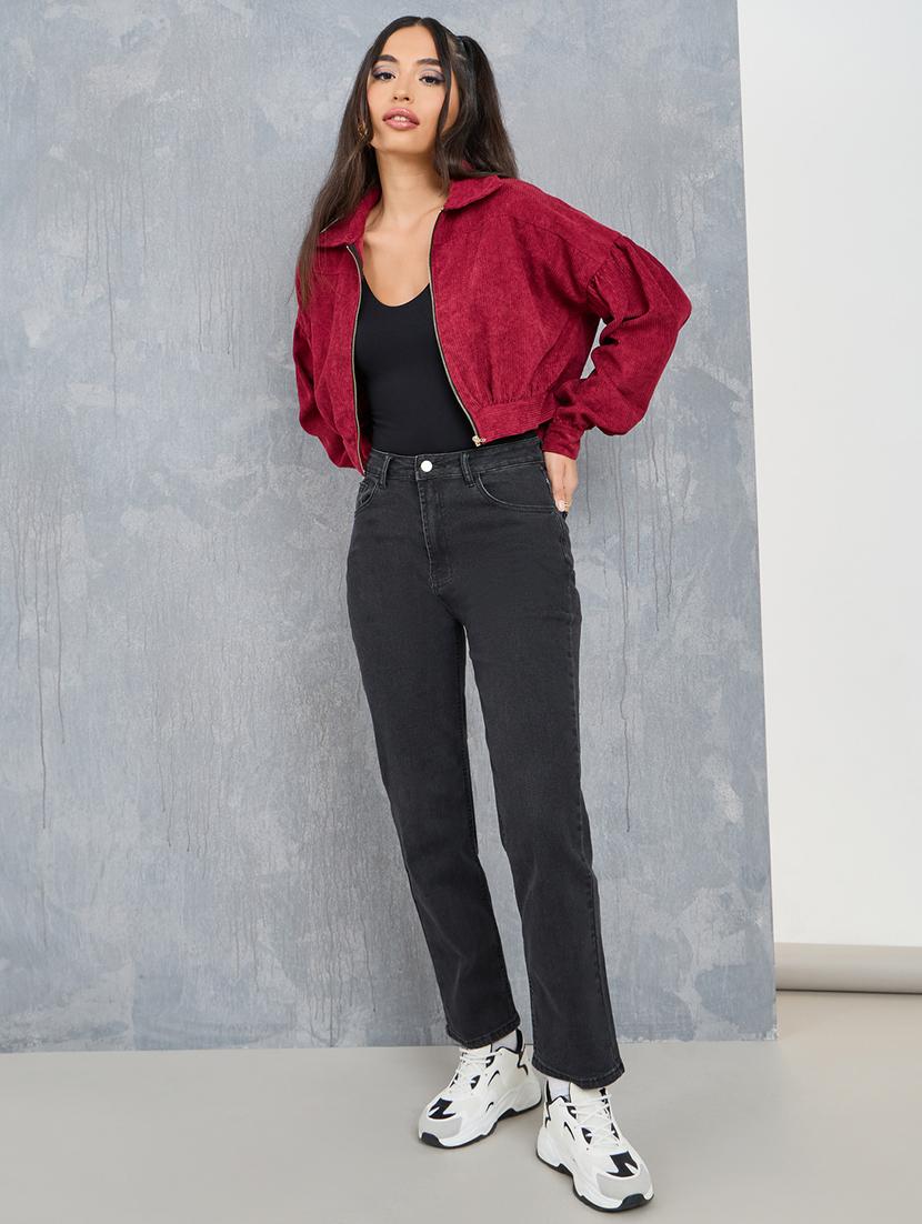 women red solid regular jacket - 21518877 - Standard Image - 3