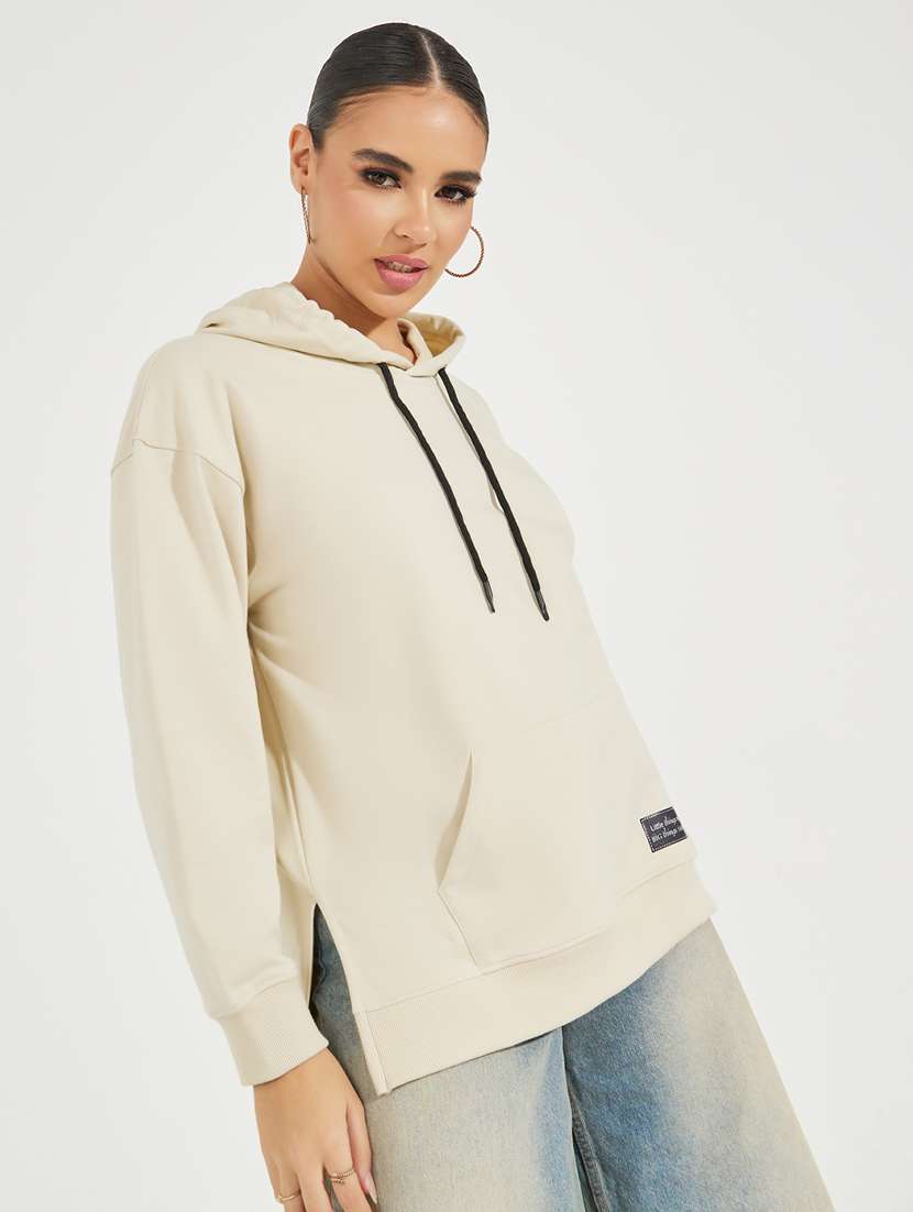 women long sleeves plain sweatshirt - 21518904 -  Zoom Image - 0