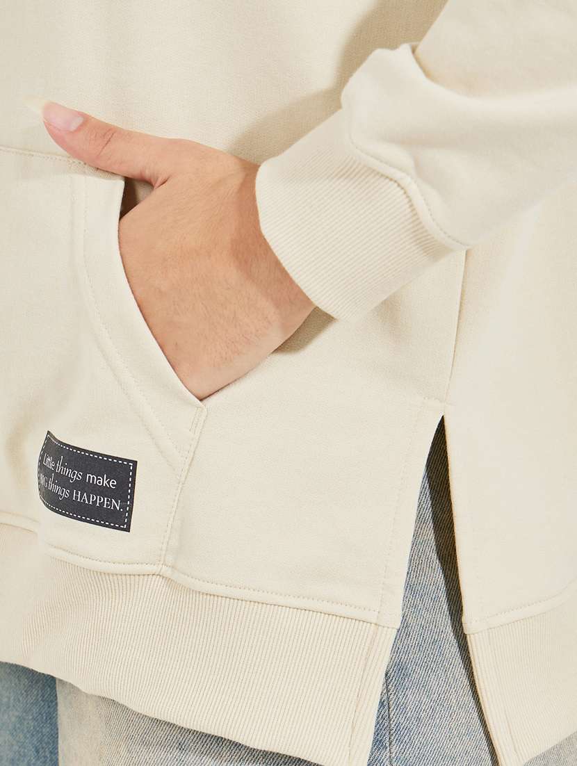 women long sleeves plain sweatshirt - 21518904 -  Standard Image - 3