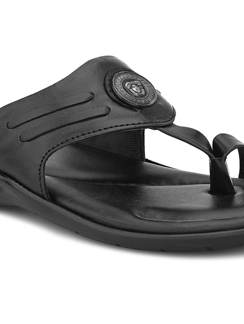 men black slip on sandal - 21519067 -  Standard Image - 3