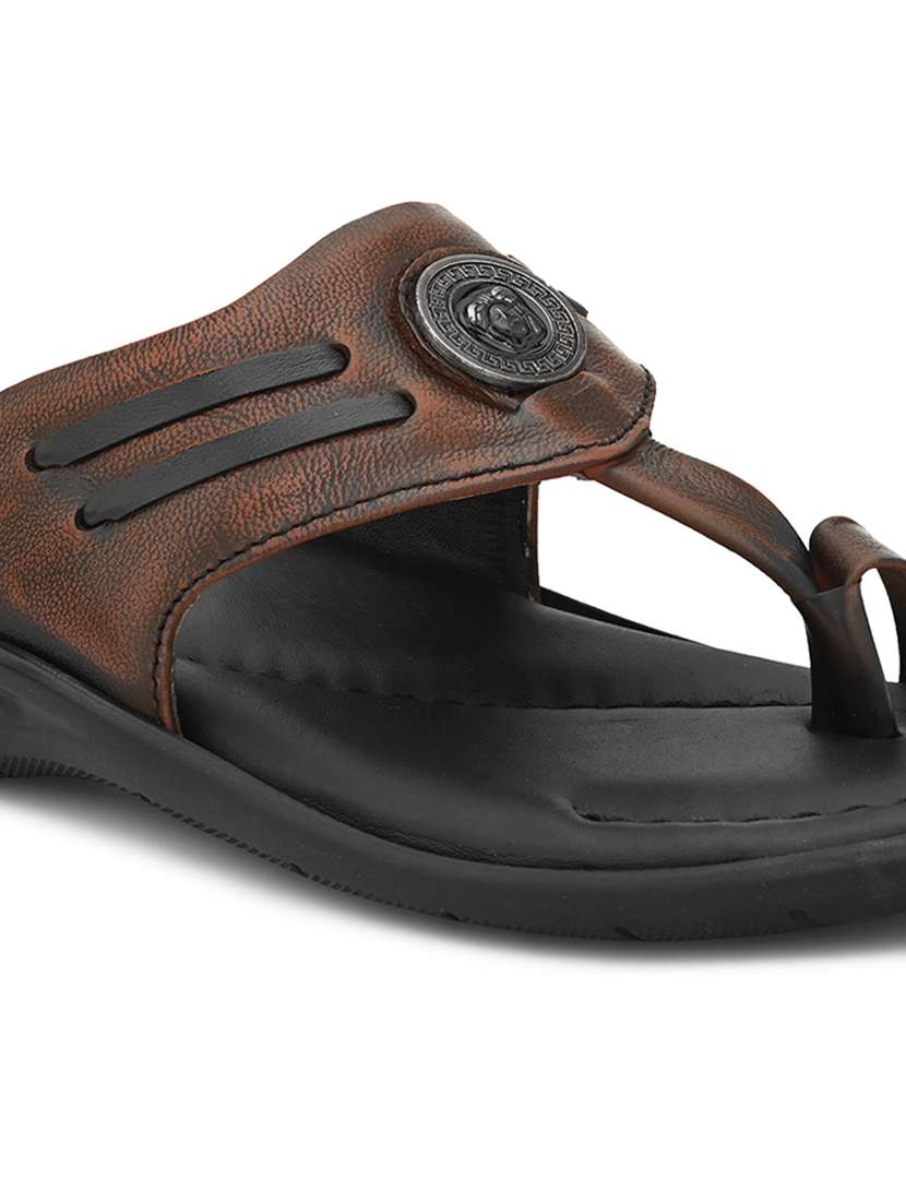 men tan slip on sandal - 21519069 -  Standard Image - 3