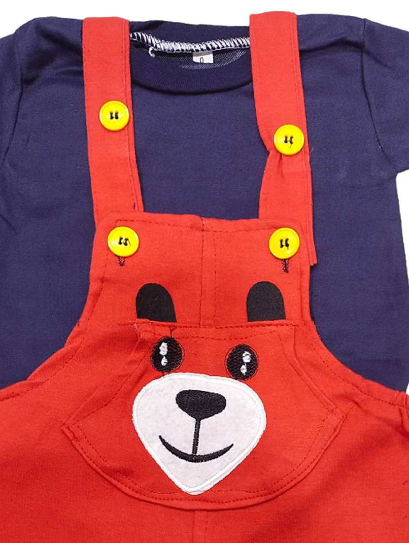 kids printed t-shirt & dungarees - 21519134 - Standard Image - 3