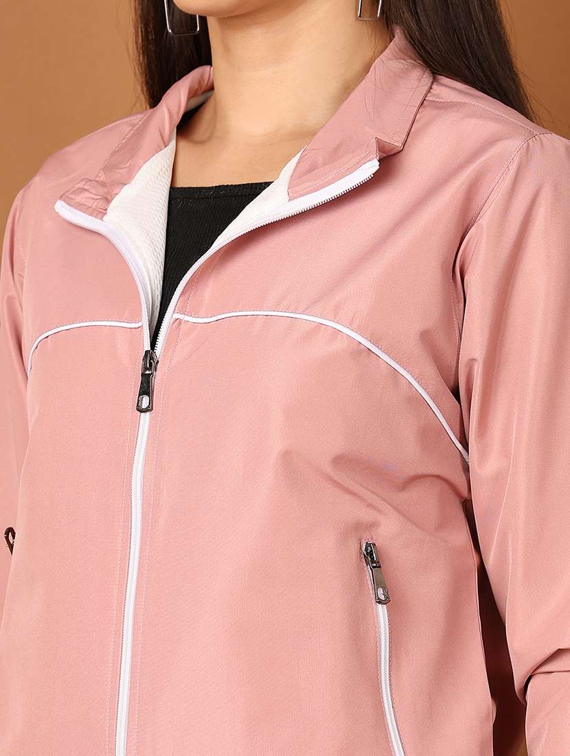 women solid long sleeve windcheater jacket - 21519211 -  Standard Image - 5