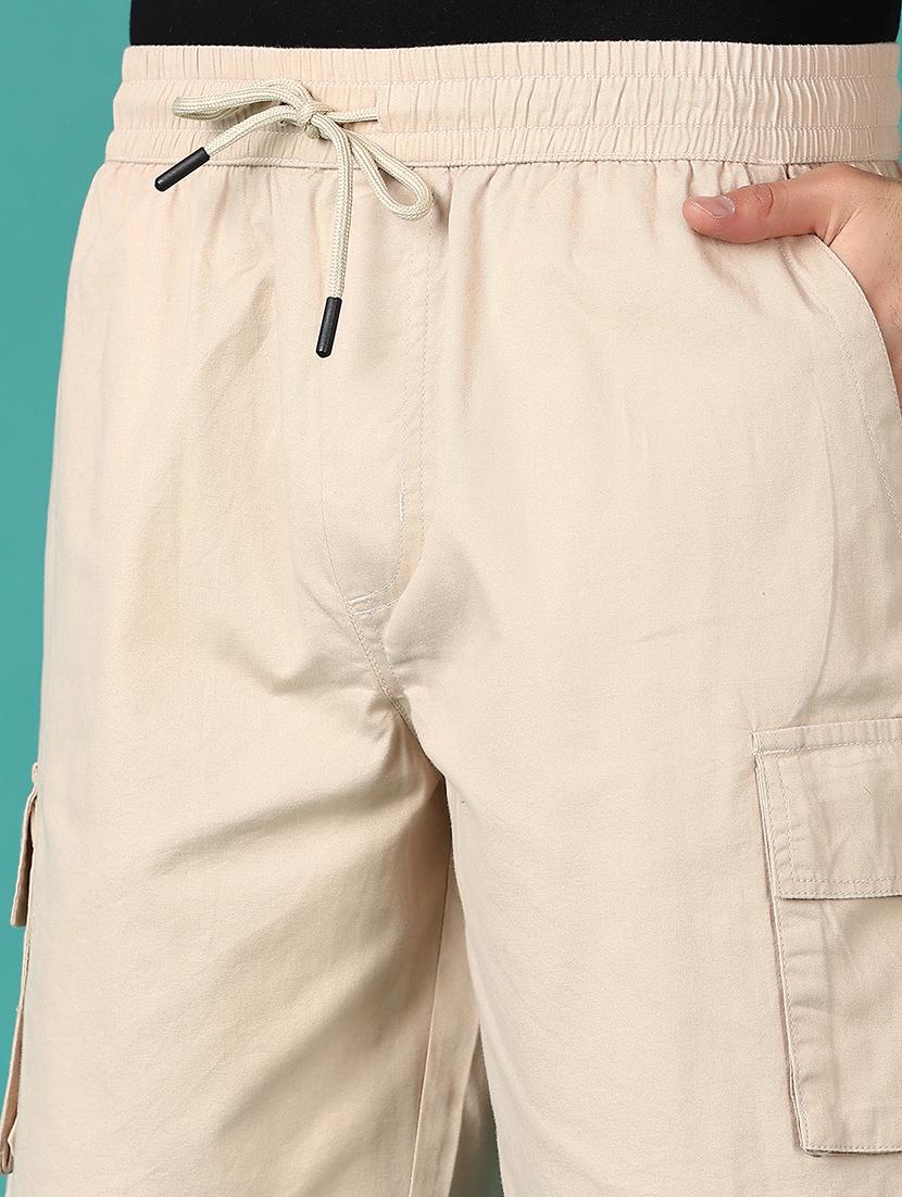 men mid rise solid cargo shorts - 21519217 - Standard Image - 5