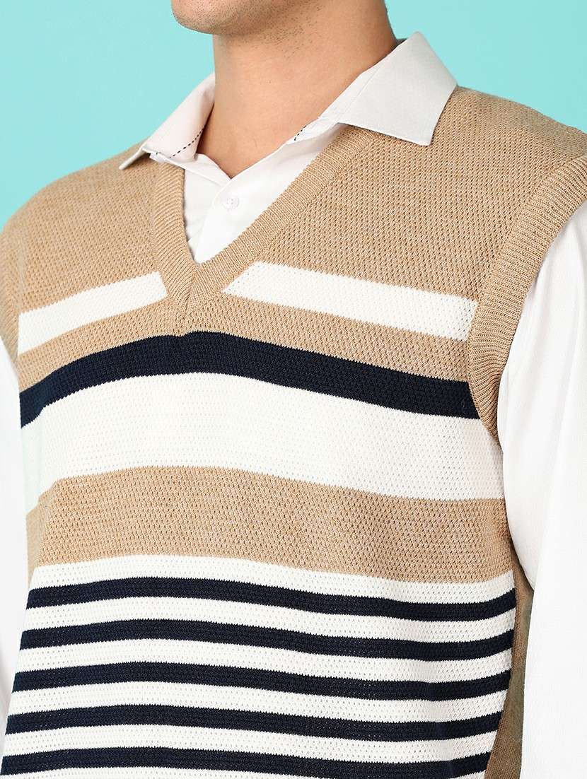 men v-neck striped pullover - 21519290 -  Standard Image - 5