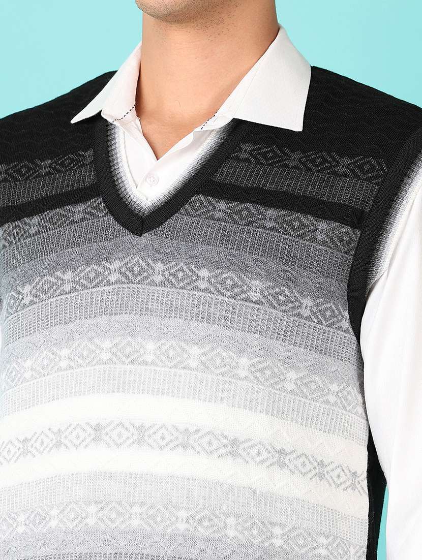 men v-neck self design pullover - 21519291 -  Standard Image - 5