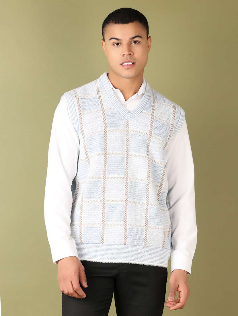 men self design sleeveless pullover