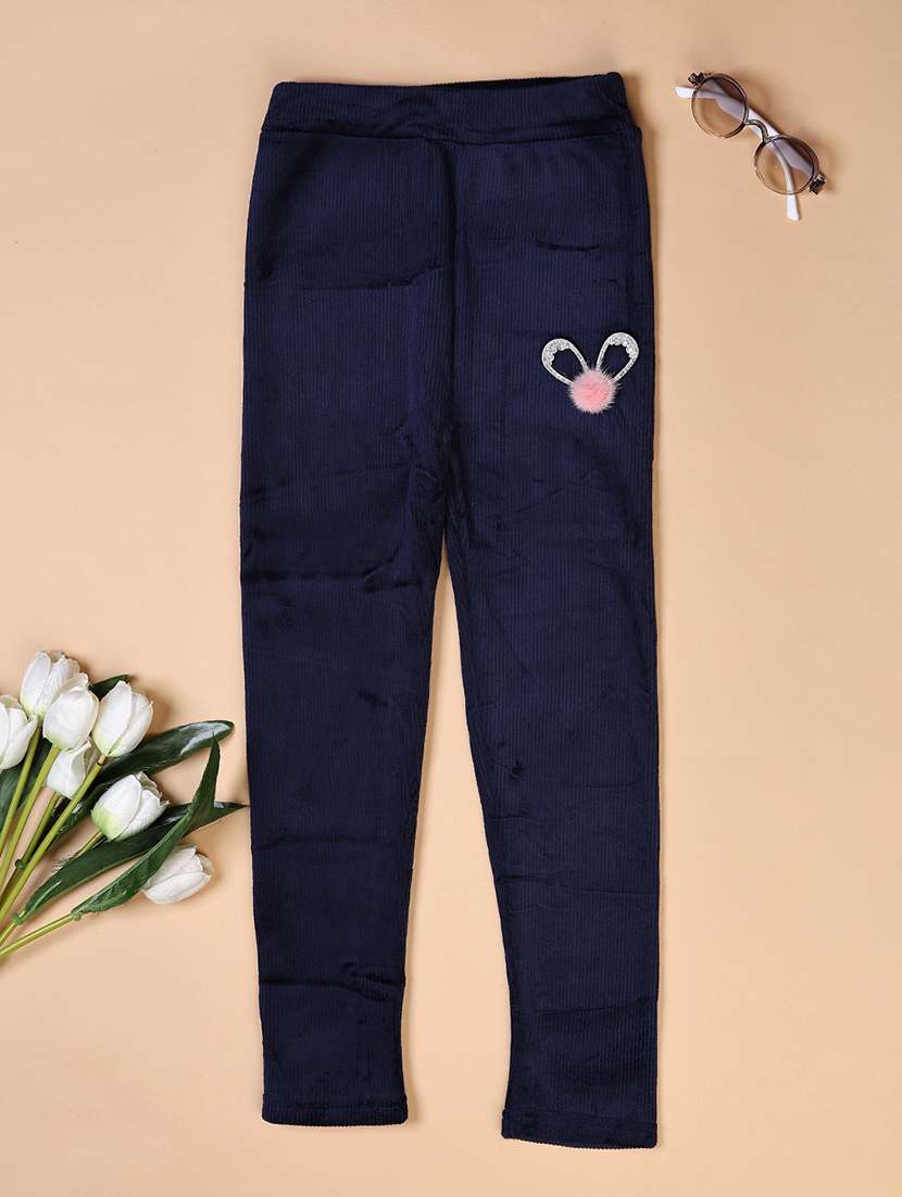 girls navy blue solid pajama