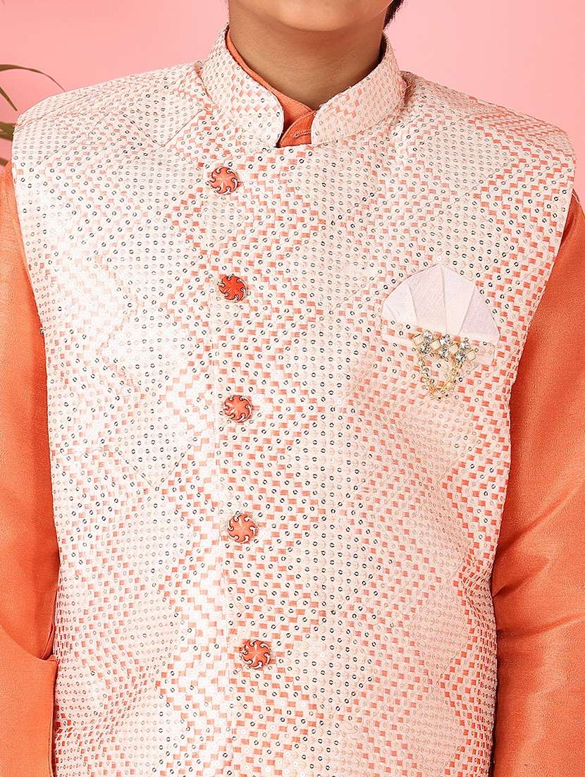 boys embroidered long sleeve sherwani  - 21519315 -  Standard Image - 5