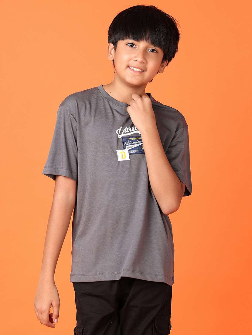 boys short sleeves front & back print t-shirt