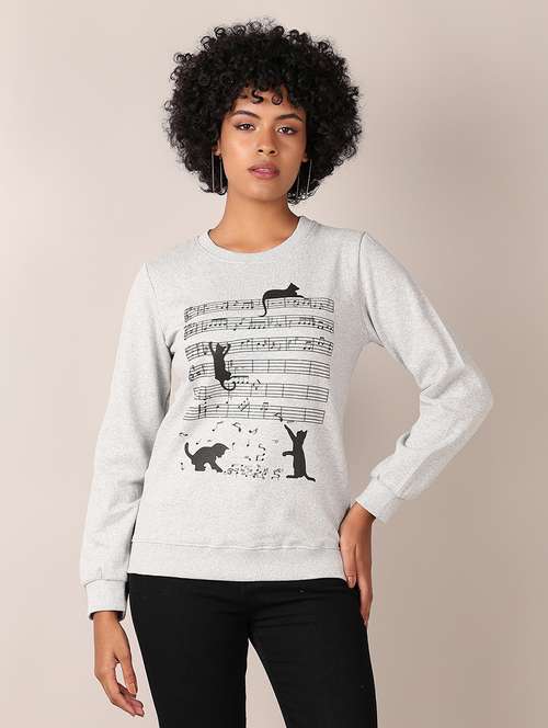 women front print long sleeve sweatshirt - 21519342 -  Standard Image - 0