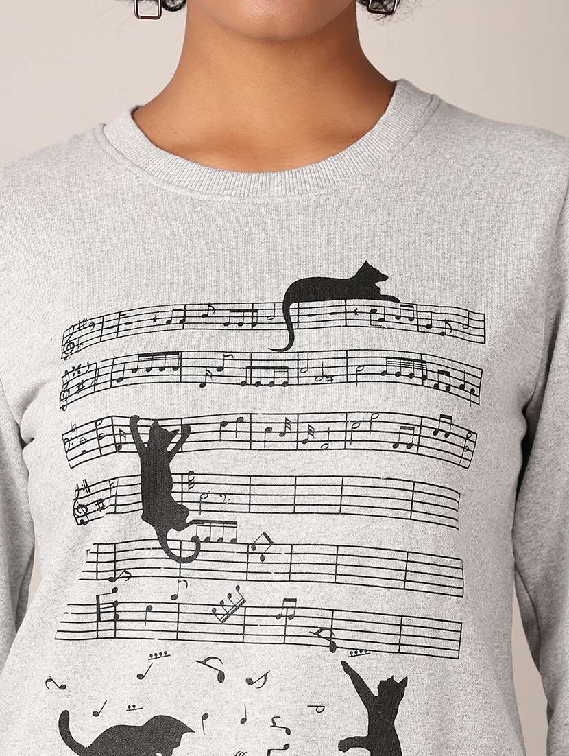 women front print long sleeve sweatshirt - 21519342 -  Standard Image - 5