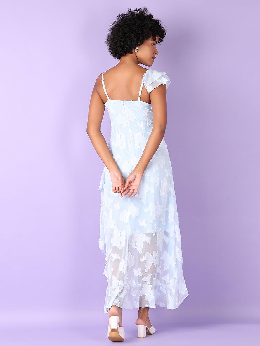 women solid asymmetric neck ruffled dress - 21519358 - Standard Image - 3