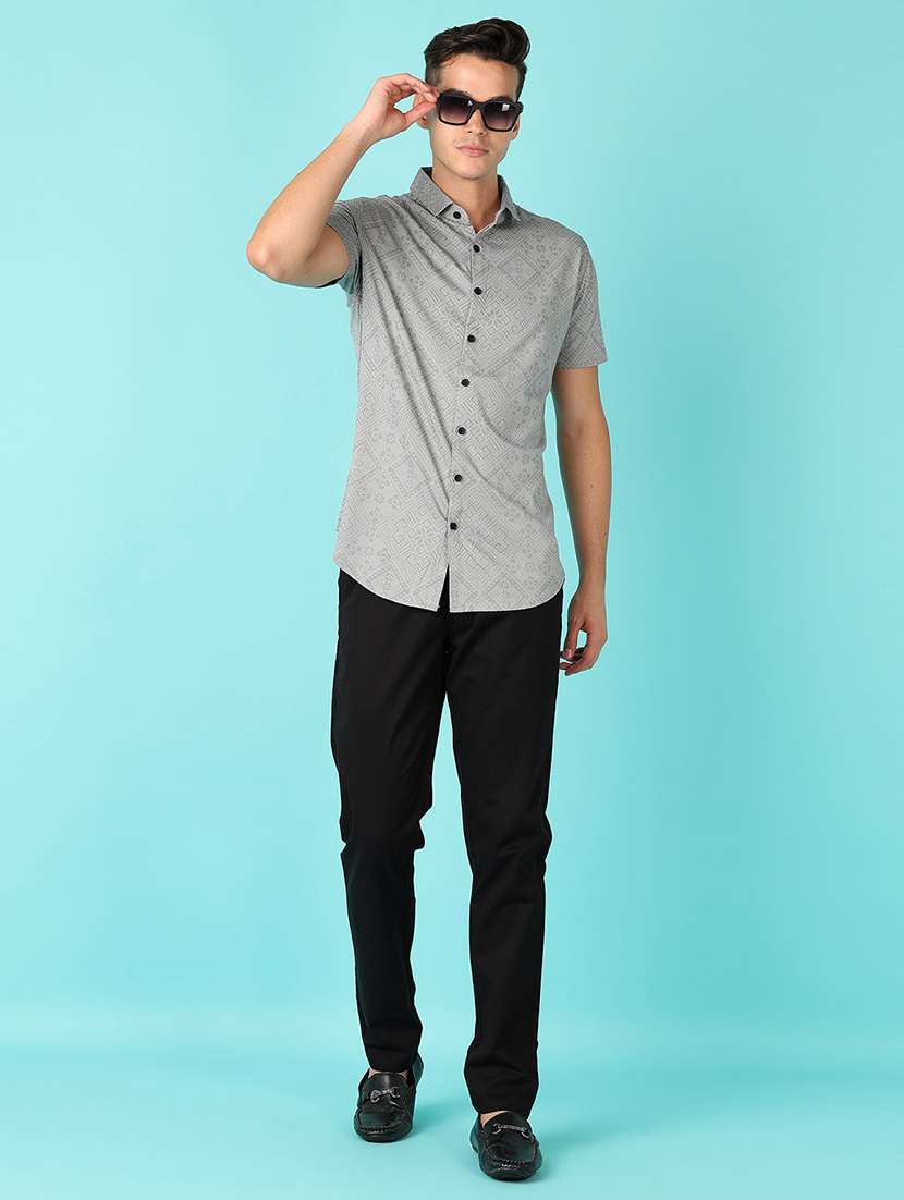 men short sleeves printed casual shirt - 21519362 -  Standard Image - 3