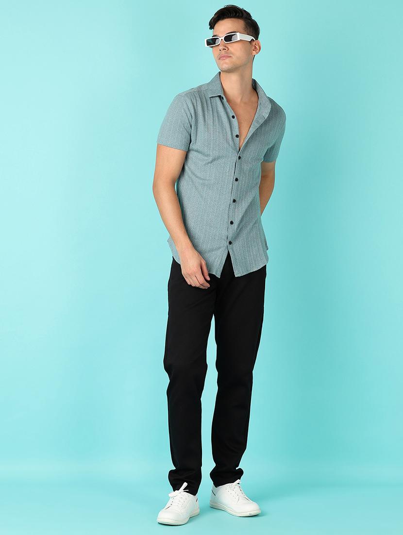 men short sleeves plain casual shirt - 21519365 - Standard Image - 3