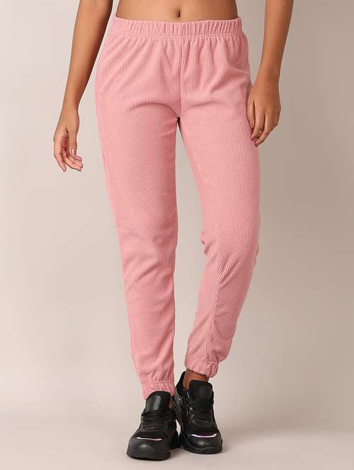 women pink solid joggers - 21519375 -  Standard Image - 0