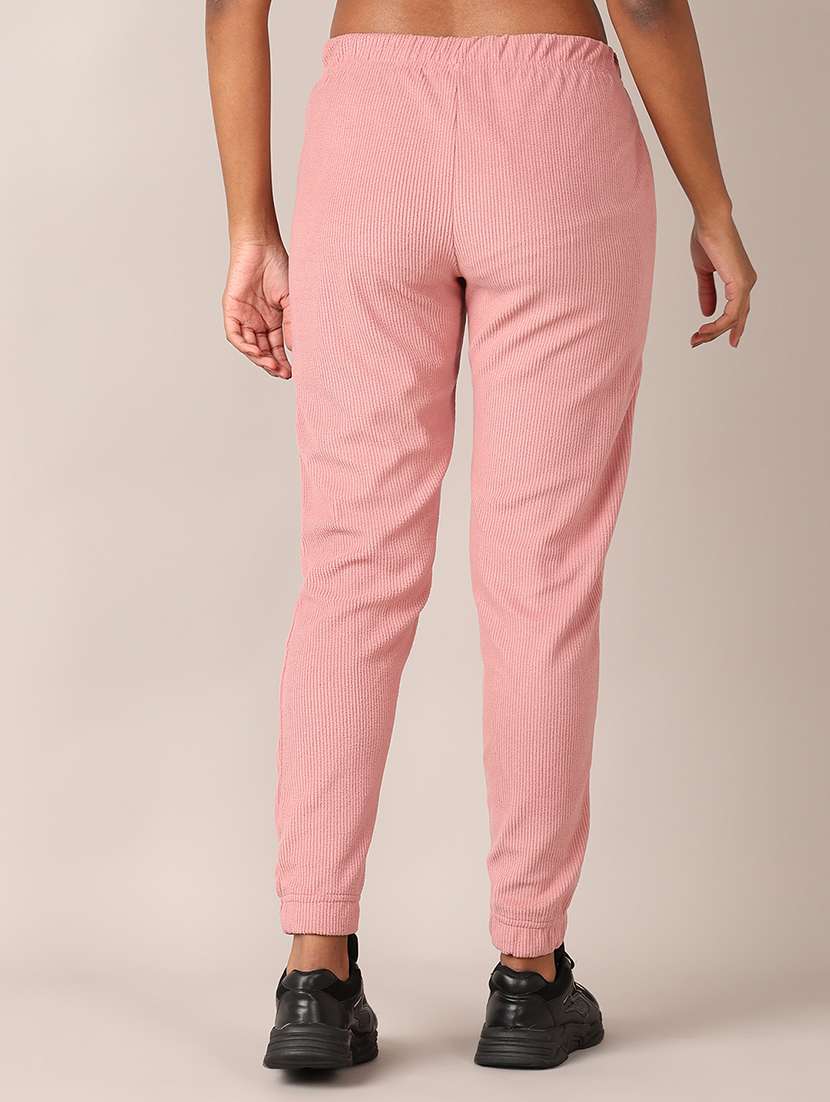 women pink solid joggers - 21519375 -  Standard Image - 3
