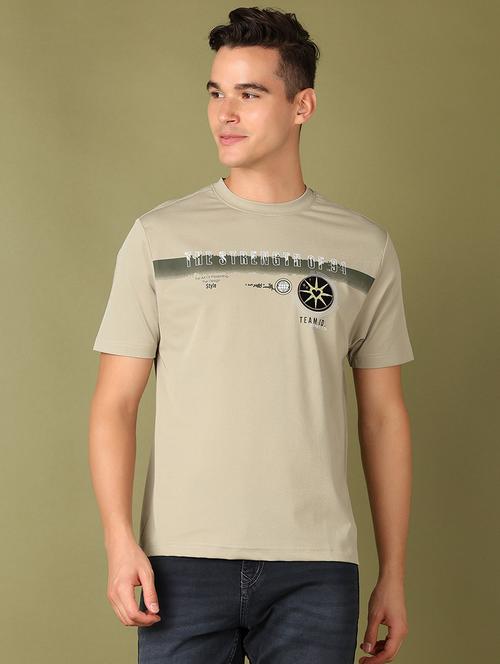 men round neck chest print t-shirt - 21519400 - Standard Image - 0