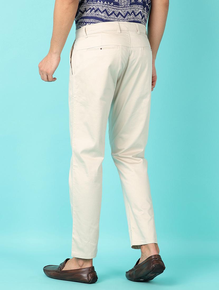 men solid regular fit chinos casual trouser - 21519412 - Standard Image - 3