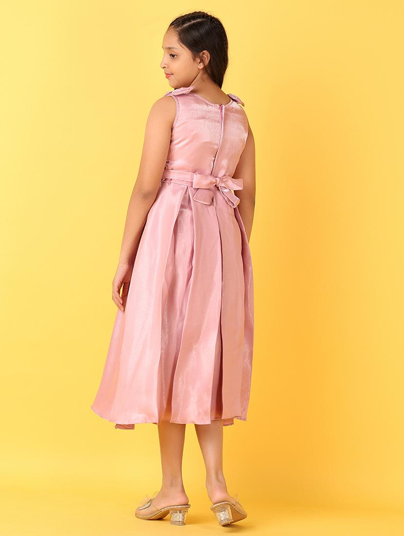 girls pink embroidered sleeveless frock - 21519440 - Standard Image - 3