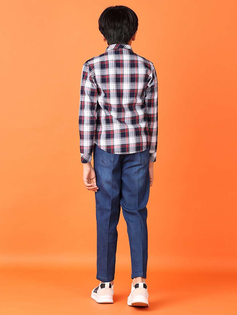 boys checkered casual wear full length set - 21519457 -  Standard Image - 3