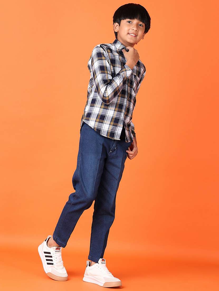 boys checkered casual wear full length set - 21519458 -  Standard Image - 3