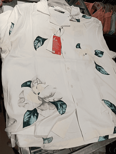 off white rayon casual shirt - 21519548 - Standard Image - 0