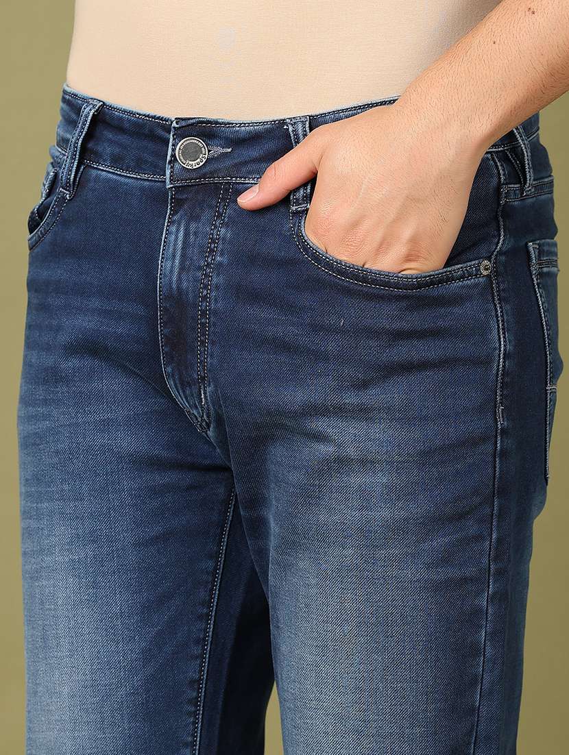 men solid mid rise straight fit jean - 21519664 -  Standard Image - 5