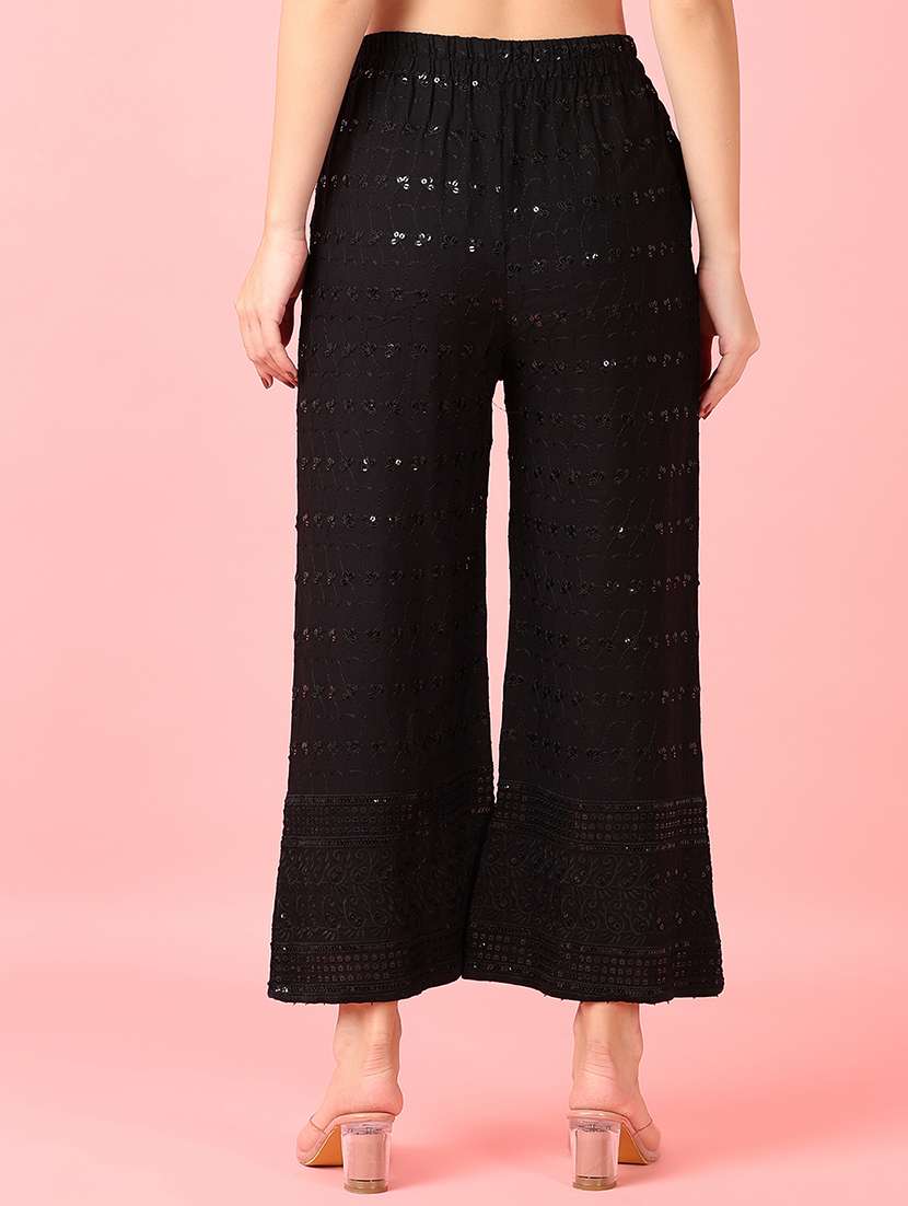 women black embroidered palazzo - 21519746 -  Standard Image - 3