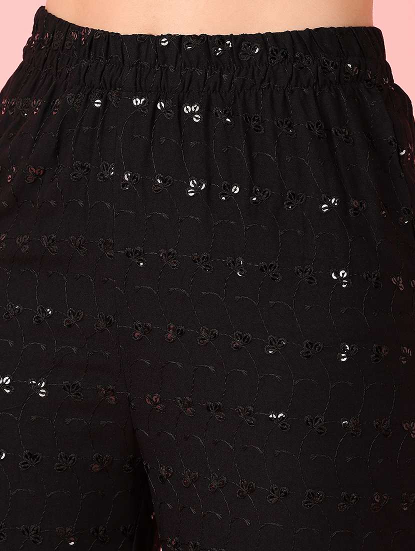 women black embroidered palazzo - 21519746 -  Standard Image - 5