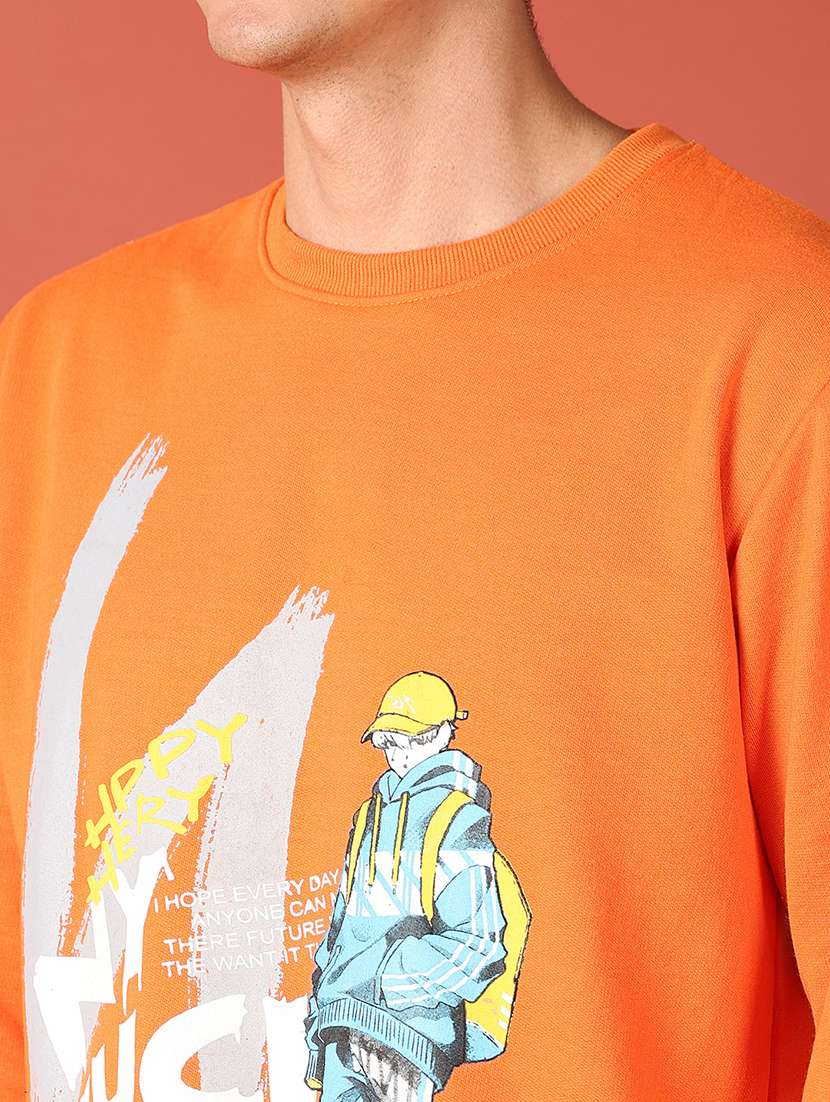 men front print round neck sweatshirt - 21519752 -  Standard Image - 5