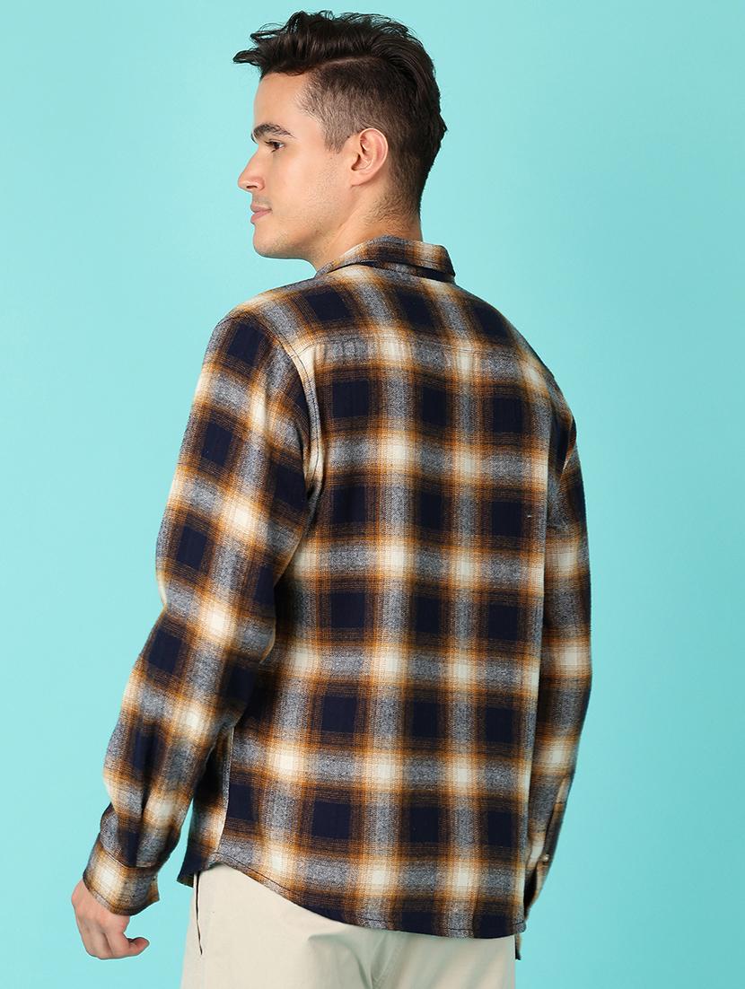 men checks long sleeve casual shirt - 21519755 - Standard Image - 3