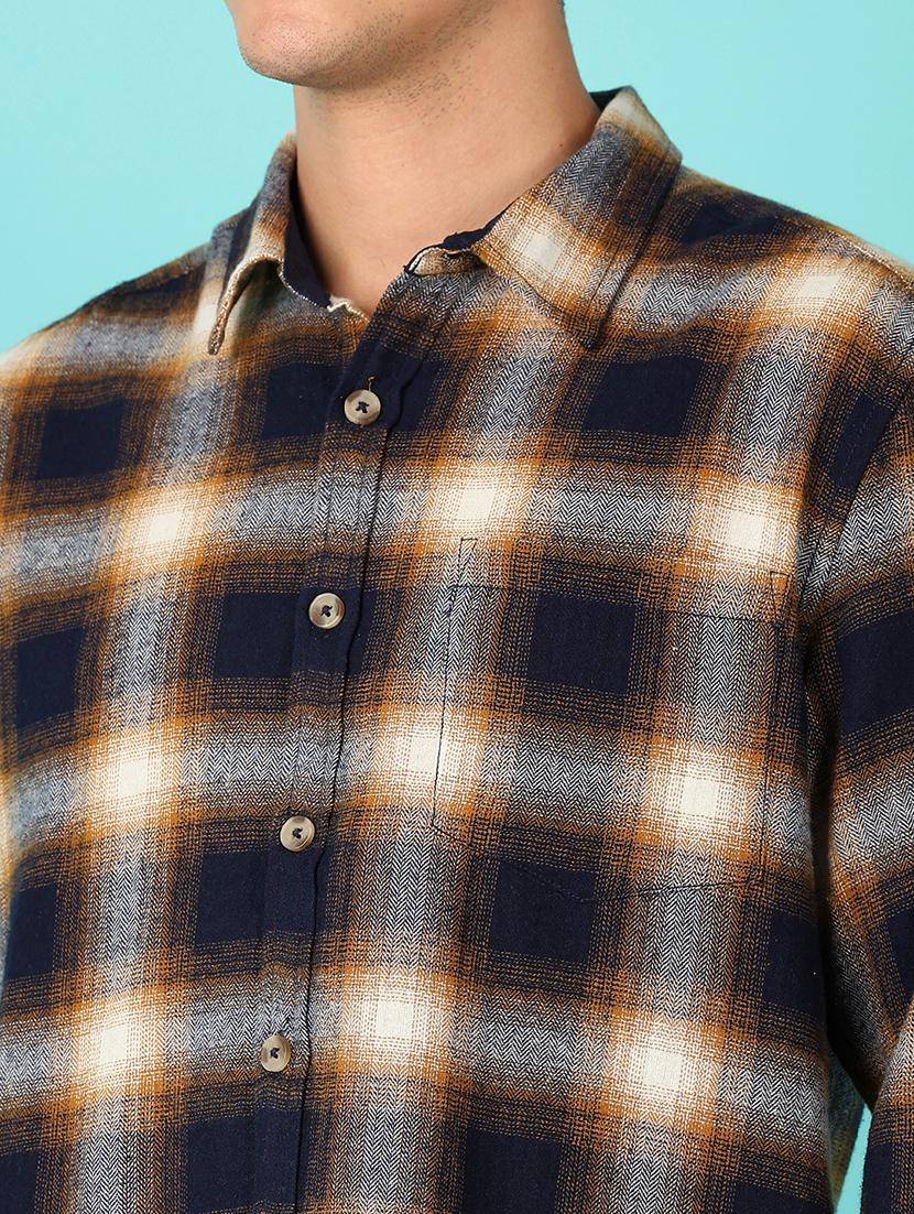 men checks long sleeve casual shirt - 21519755 - Standard Image - 5