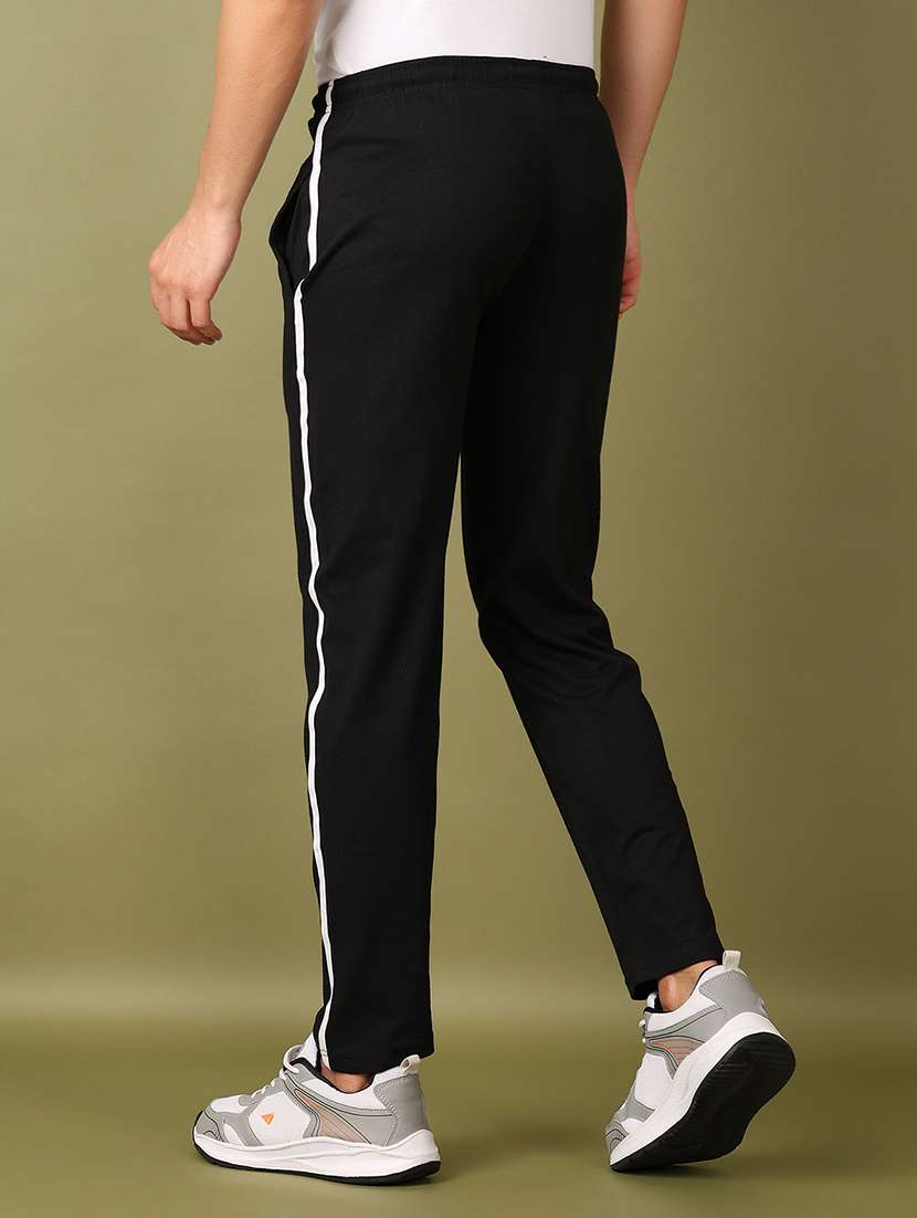 men mid rise side taped full length track pant - 21519773 -  Standard Image - 3