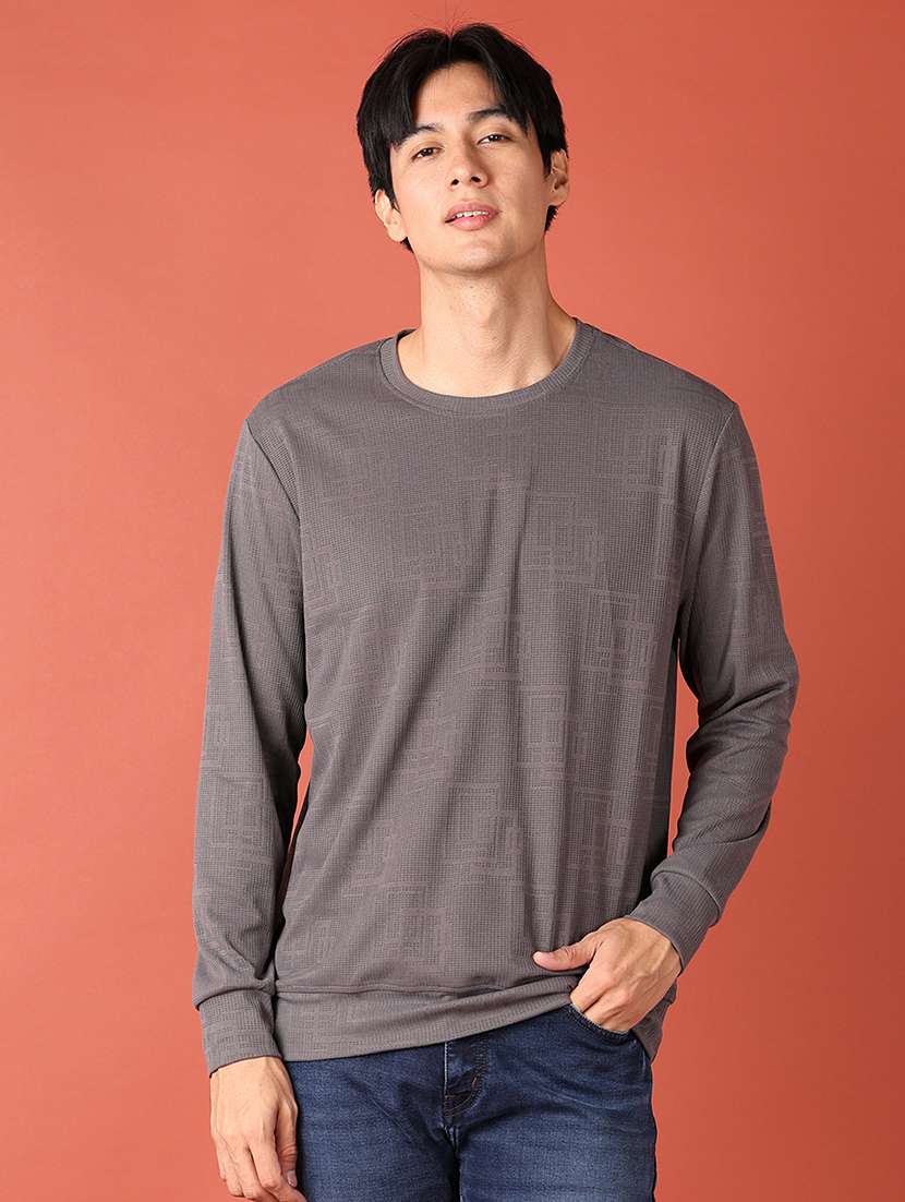 men self design long sleeve t-shirt - 21519806 -  Zoom Image - 0