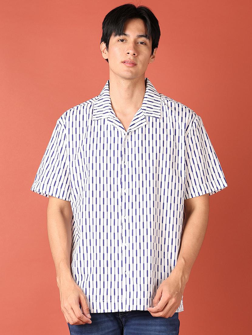 men stripes short sleeves casual shirt - 21519809 - Zoom Image - 0