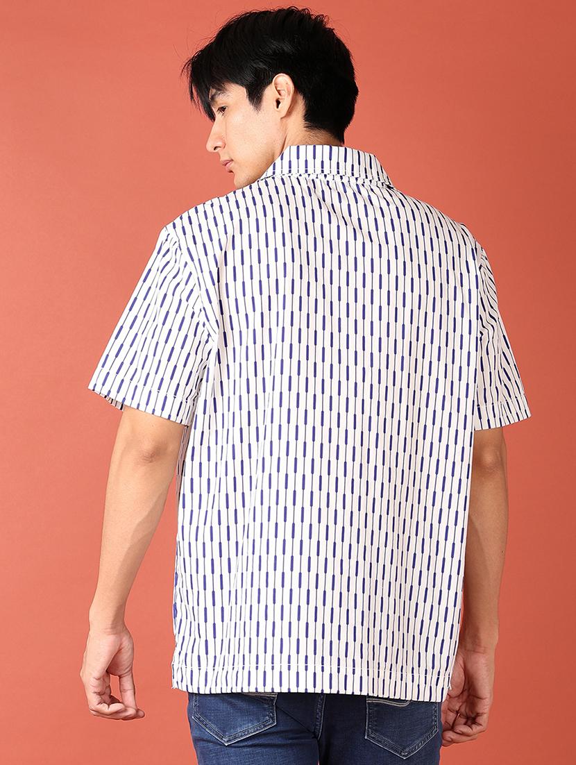 men stripes short sleeves casual shirt - 21519809 - Standard Image - 3