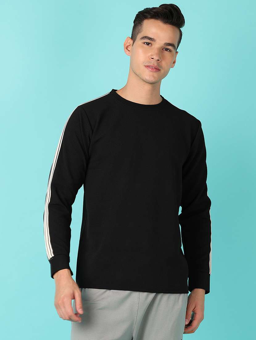 men long sleeves taped t-shirt