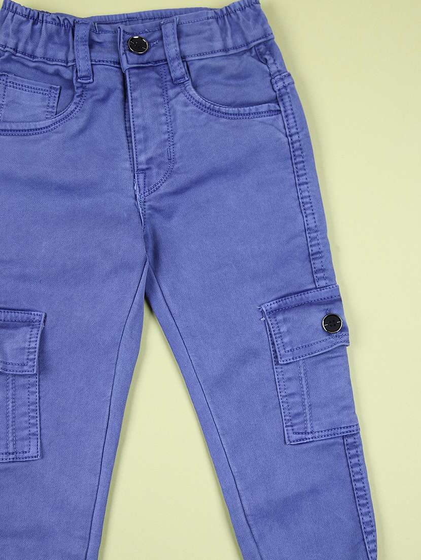 boys solid mid rise cargo - 21519917 -  Standard Image - 3