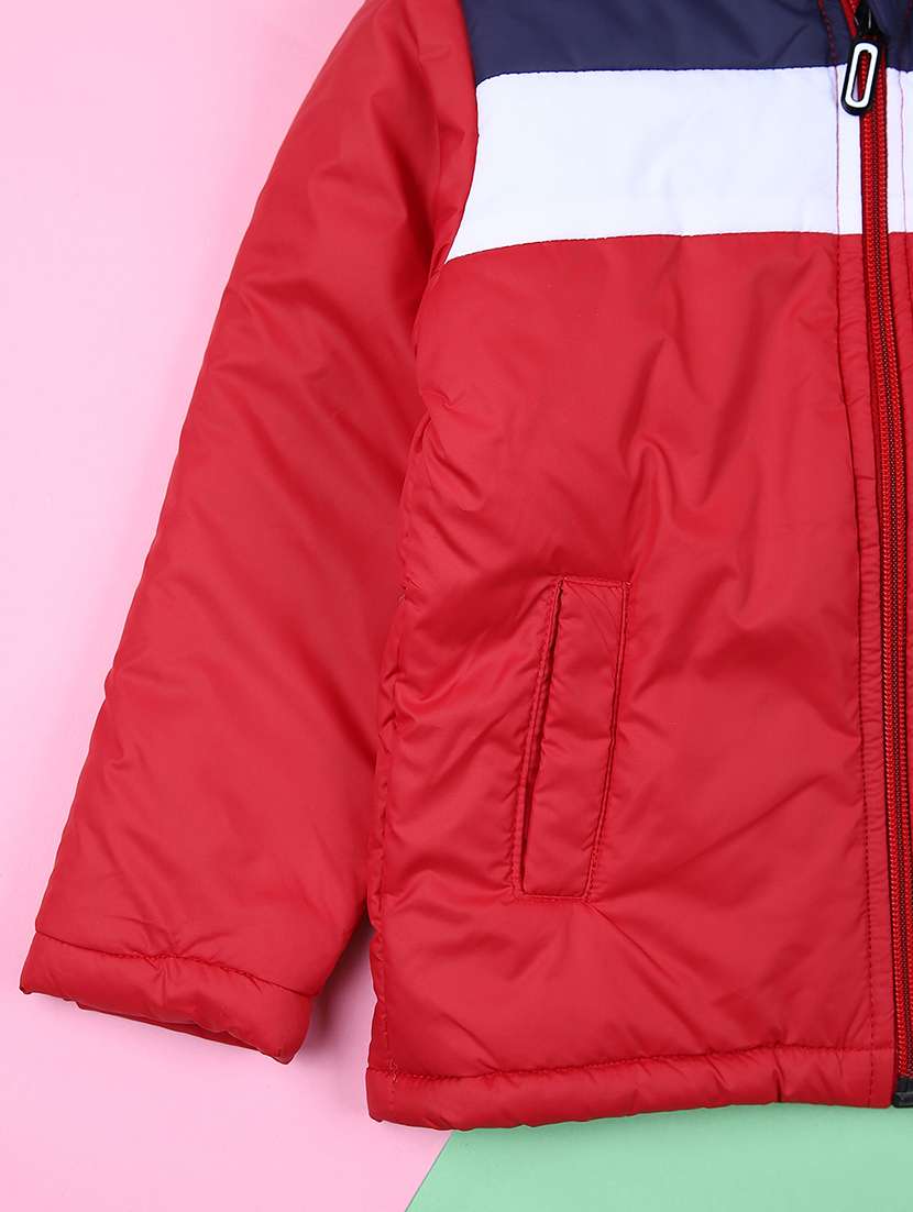 boys color block hooded neck jacket - 21519919 -  Standard Image - 3