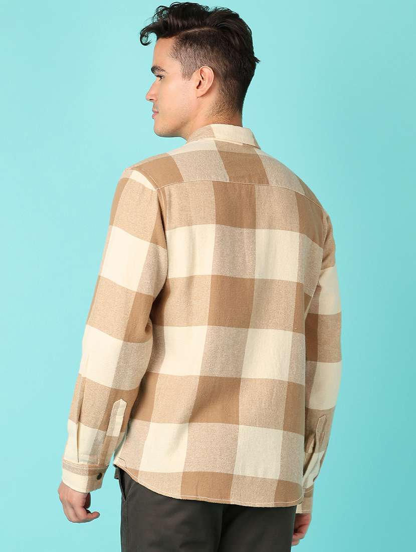 men checks long sleeve casual shirt - 21519923 -  Standard Image - 3