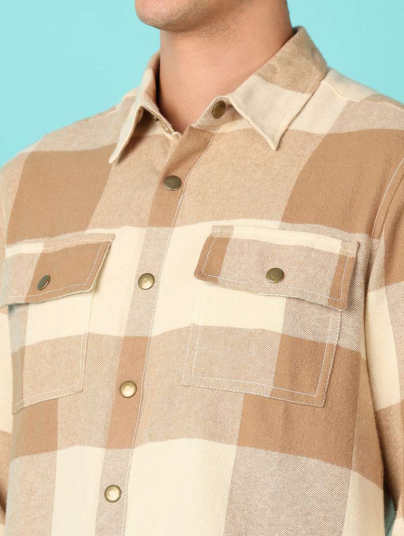 men checks long sleeve casual shirt - 21519923 -  Standard Image - 5