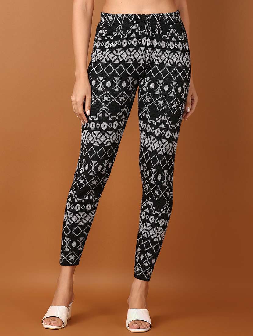 women self design woolen legging