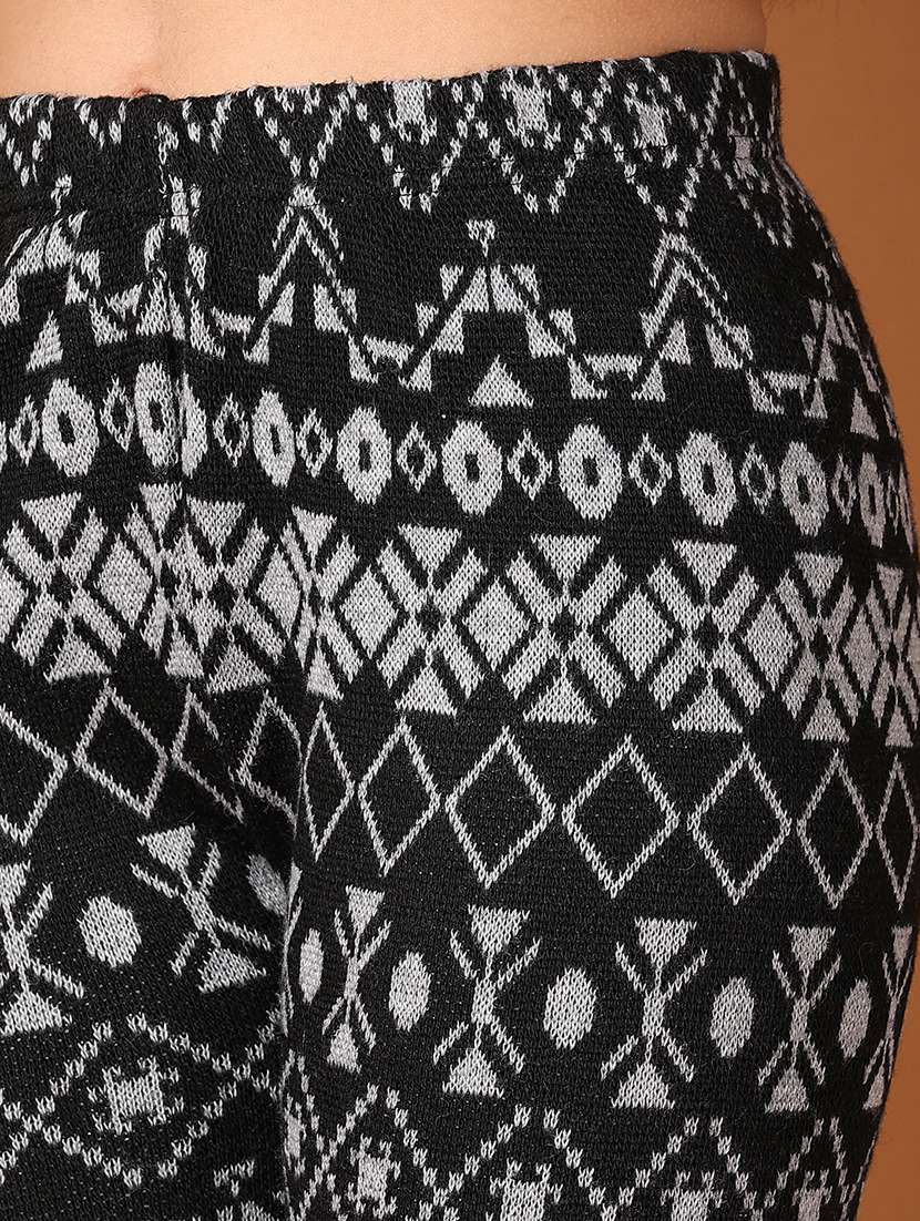 women self design woolen legging - 21519927 -  Standard Image - 5